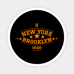 New York Brooklyn, Brooklyn Schriftzug, Brooklyn college style Logo Magnet